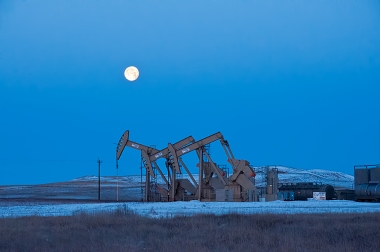 oil pumps and moon
