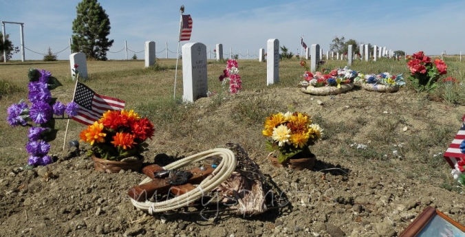 Relatives leave memorials at the site of their ancestors who served in the U.S. Military.