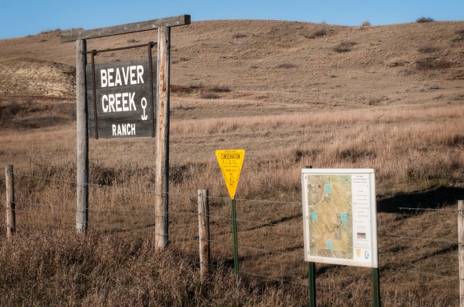 Beaver Creek Ranch sign, PLOTS sign and map